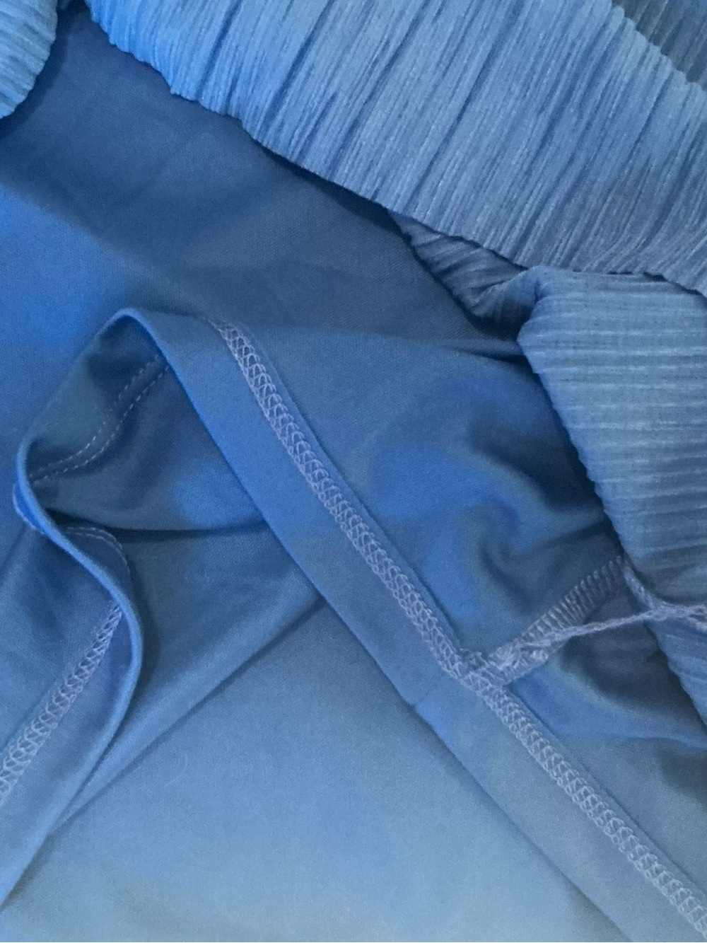 NEW with TAGS Chico's Size 2 or Large Blue Pleated V-Neck Tiered Sleeve Blouse - Picture 7 of 8